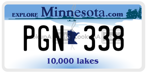 PGN338  license plate in MN