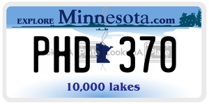 PHD370  license plate in MN