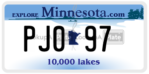 PJ097 license plate in Minnesota