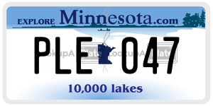 PLE047 license plate in Minnesota