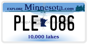 PLE086 license plate in Minnesota