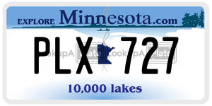 PLX727  license plate in MN