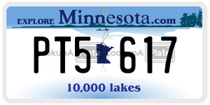 PT5617 license plate in Minnesota