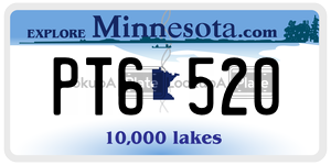 PT6520 license plate in Minnesota