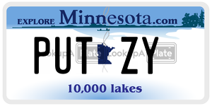 PUTZY license plate in Minnesota