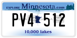 PV4512 license plate in Minnesota