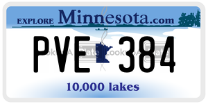 PVE384 license plate in Minnesota