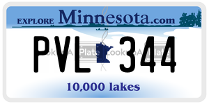 PVL344  license plate in MN