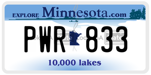 PWR833  license plate in MN