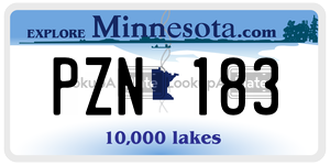 PZN183  license plate in MN
