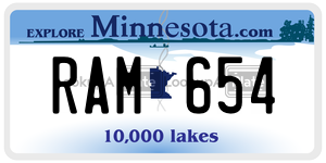 RAM654  license plate in MN