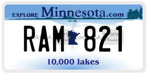 RAM821  license plate in MN