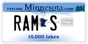 RAMS license plate in Minnesota