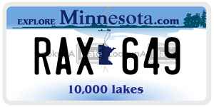 RAX649  license plate in MN