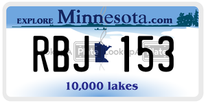 RBJ153 license plate in Minnesota