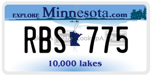 RBS775 license plate in Minnesota