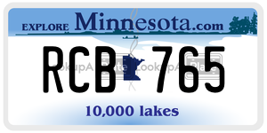 RCB765  license plate in MN