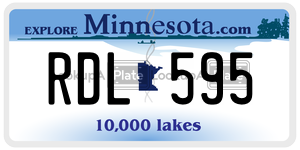 RDL595  license plate in MN