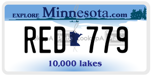 RED779  license plate in MN