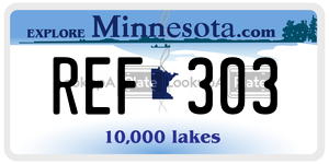 REF303  license plate in MN