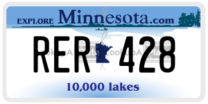 RER428 license plate in Minnesota