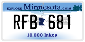 RFB681  license plate in MN