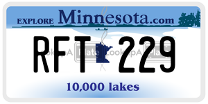 RFT229  license plate in MN