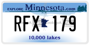 RFX179 license plate in Minnesota