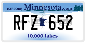 RFZ652  license plate in MN