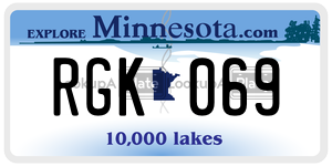 RGK069  license plate in MN