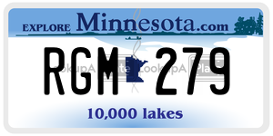 RGM279 license plate in Minnesota