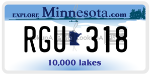 RGU318 license plate in Minnesota
