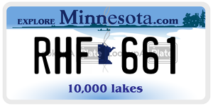 RHF661 license plate in Minnesota
