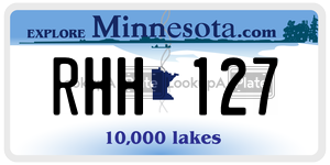 RHH127  license plate in MN