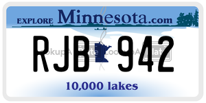 RJB942  license plate in MN