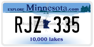 RJZ335  license plate in MN