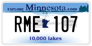 RME107 license plate in Minnesota