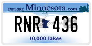 RNR436 license plate in Minnesota
