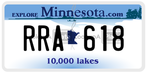 RRA618 license plate in Minnesota