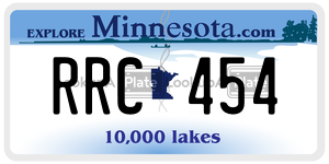 RRC454 license plate in Minnesota