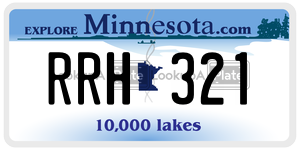 RRH321 license plate in Minnesota