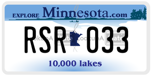 RSR033 license plate in Minnesota