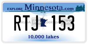 RTJ153 license plate in Minnesota