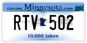 RTV502 license plate in Minnesota