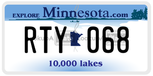 RTY068  license plate in MN