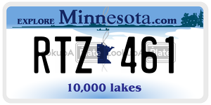 RTZ461 license plate in Minnesota