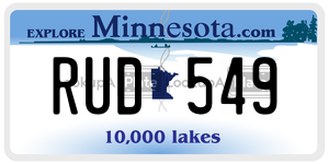 RUD549  license plate in MN