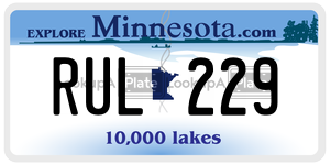 RUL229  license plate in MN
