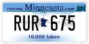 RUR675 license plate in Minnesota