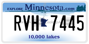 RVH7445 license plate in Minnesota